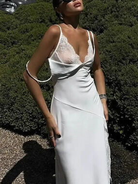 Zara Summer Backless Pearl Bow Fitted A-Line Dress Short Dress